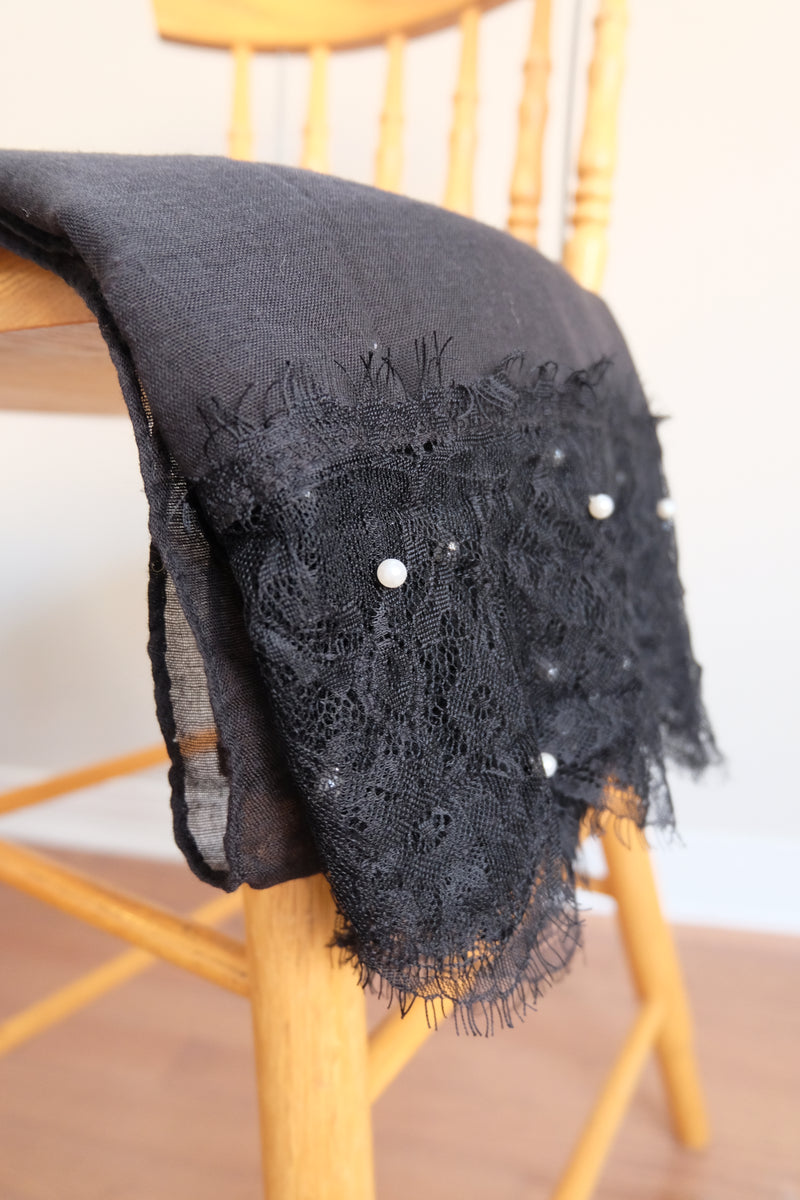 Viscose Pearl Lace - Black - Hijabtale