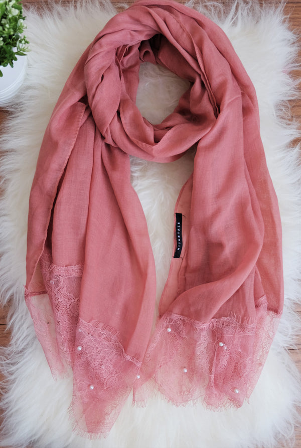 Viscose Pearl Lace - Salmon - Hijabtale