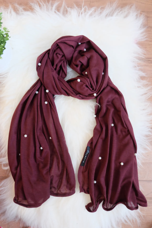 Premium Jersey Pearl - Burgundy - Hijabtale