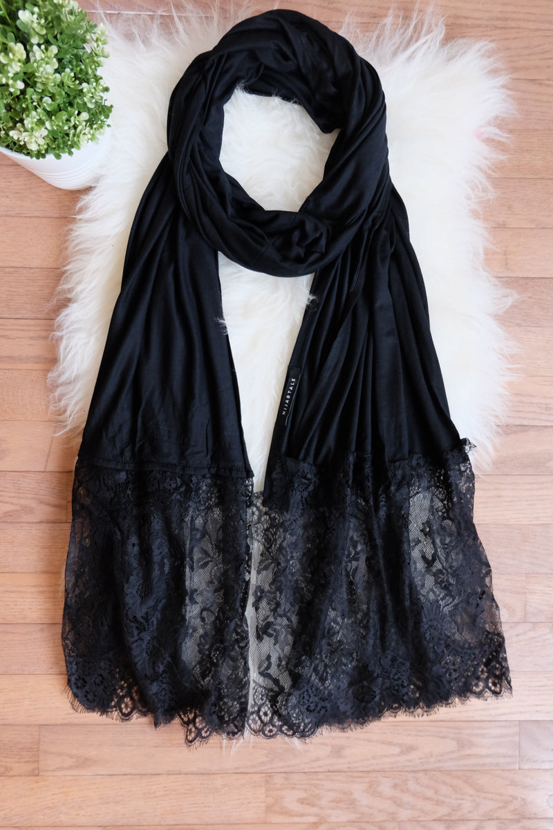 Luxury Jersey Lace - Black - Hijabtale