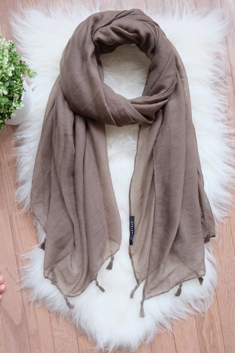 Viscose Tassel - Dark Olive - Hijabtale