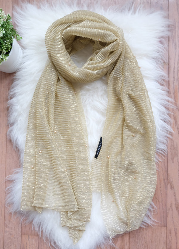 Luxury Shimmer Pearl Polyester - Butter - Hijabtale