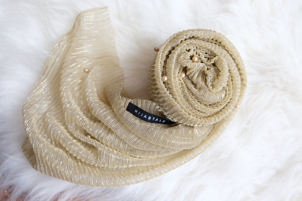 Luxury Shimmer Pearl Polyester - Butter - Hijabtale