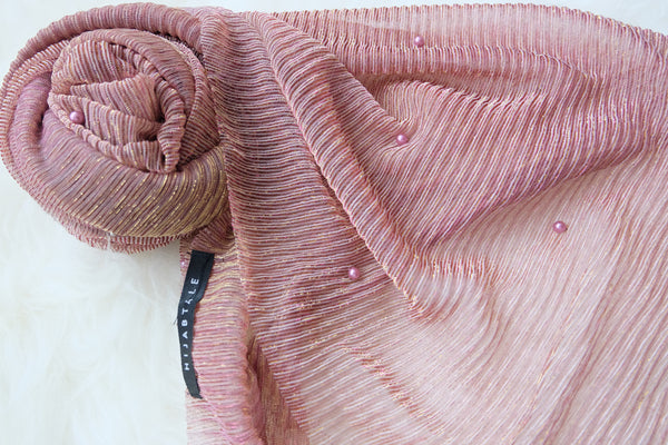 Luxury Shimmer Pearl Polyester - Red Clay - Hijabtale