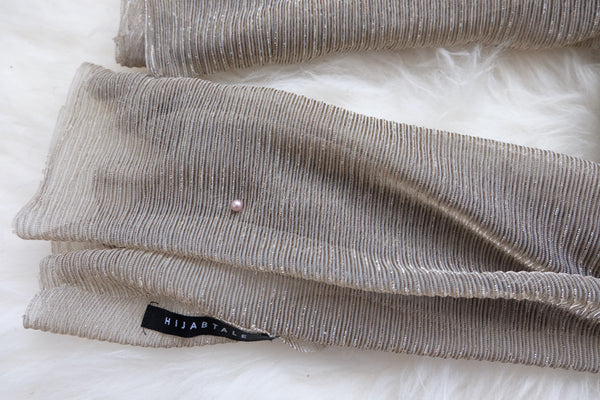 Luxury Shimmer Pearl Polyester - Grey - Hijabtale