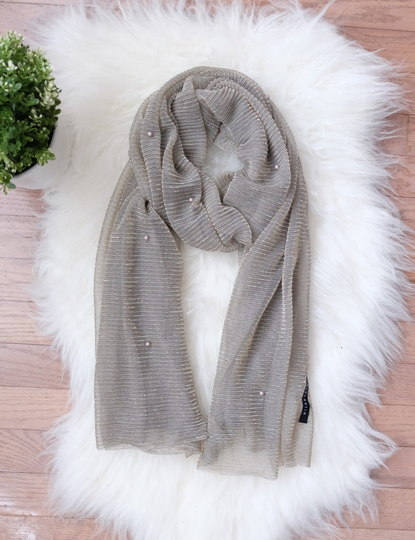 Luxury Shimmer Pearl Polyester - Grey - Hijabtale