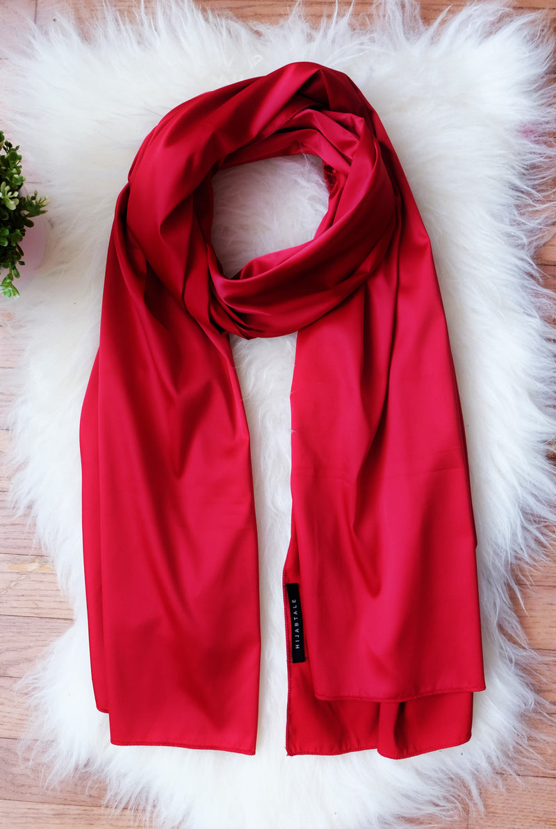 Satin - Red - Hijabtale