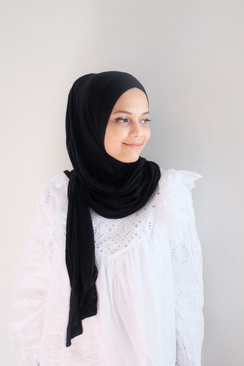 Premium Instant Jersey (Sewn) - Black - Hijabtale