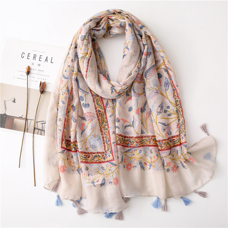 Viscose Print with Tassel - Spring Breeze - Hijabtale